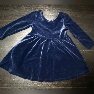 Hanna Anderson velvet blue toddler dress size 2t